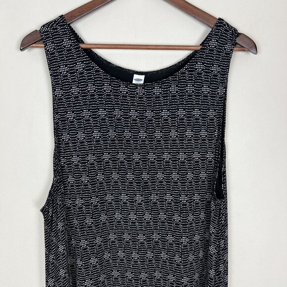 Old Navy Dress Womens XXL Black White Sleeveless A-Line Tank Geometric Pattern - Picture 3 of 9